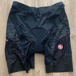 SOUKE SPORTS Men’s Black Reflective Padded Cycling Shorts Size XL